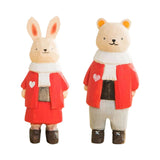 Maxbell Wooden Animal Ornament Fine Workmanship Rabbit Statue for Bedroom Decor Rabbit