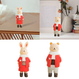 Maxbell Wooden Animal Ornament Fine Workmanship Rabbit Statue for Bedroom Decor Rabbit