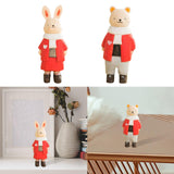 Maxbell Wooden Animal Ornament Fine Workmanship Rabbit Statue for Bedroom Decor Rabbit