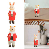 Maxbell Wooden Animal Ornament Fine Workmanship Rabbit Statue for Bedroom Decor Rabbit