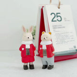 Maxbell Wooden Animal Ornament Fine Workmanship Rabbit Statue for Bedroom Decor Rabbit