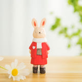 Maxbell Wooden Animal Ornament Fine Workmanship Rabbit Statue for Bedroom Decor Rabbit