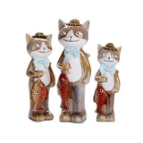 Maxbell 3Pcs Cute Garden Figurines Tabletop Kitten Statues for Indoor Cabinet Lawn