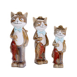 Maxbell 3Pcs Cute Garden Figurines Tabletop Kitten Statues for Indoor Cabinet Lawn