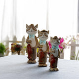 Maxbell 3Pcs Cute Garden Figurines Tabletop Kitten Statues for Indoor Cabinet Lawn