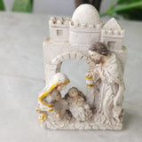 Maxbell Holy Family Statue Tabletop Display Nativity Scene Figurine for Home Bedroom