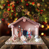 Maxbell Traditional Nativity Scene Statue Xmas Manger Crafts Figure for Study Easter Style A