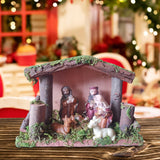 Maxbell Traditional Nativity Scene Statue Xmas Manger Crafts Figure for Study Easter Style B