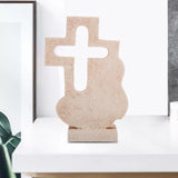 Maxbell Cross Statue Decorative Tabletop Statue Figurine for Church Desktop Memorial