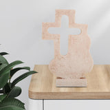Maxbell Cross Statue Decorative Tabletop Statue Figurine for Church Desktop Memorial