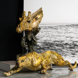 Maxbell Tabletop Cheetah Statue Decoration for Bedroom Housewarming Gift Cabinet