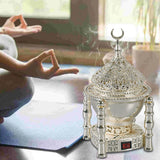 Maxbell Arabian Incense Diffuser Home Decor Metal for Office desktop Argent