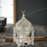 Maxbell Arabian Incense Diffuser Home Decor Metal for Office desktop Argent