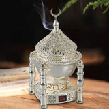 Maxbell Arabian Incense Diffuser Home Decor Metal for Office desktop Argent