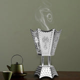 Maxbell Electric Incense Burner Aromatic Metal Incense Censer for Office Desktop Argent