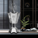 Maxbell Electric Incense Burner Aromatic Metal Incense Censer for Office Desktop Argent