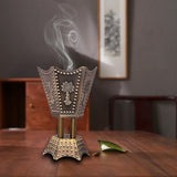 Maxbell Electric Incense Burner Aromatic Metal Incense Censer for Office Desktop Bronze Color