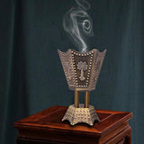 Maxbell Electric Incense Burner Aromatic Metal Incense Censer for Office Desktop Bronze Color