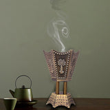 Maxbell Electric Incense Burner Aromatic Metal Incense Censer for Office Desktop Bronze Color