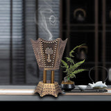 Maxbell Electric Incense Burner Aromatic Metal Incense Censer for Office Desktop Bronze Color