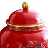 Maxbell Chinese Style Ceramic Ginger Jar Decorative Ceramic Flower Vase Tea Storage