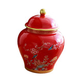 Maxbell Chinese Style Ceramic Ginger Jar Decorative Ceramic Flower Vase Tea Storage