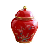 Maxbell Chinese Style Ceramic Ginger Jar Decorative Ceramic Flower Vase Tea Storage