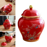 Maxbell Chinese Style Ceramic Ginger Jar Decorative Ceramic Flower Vase Tea Storage