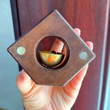 Maxbell Wooden Door Bells Wind Chime Decor Ornaments Unique for Windows Door Opening Dark Brown