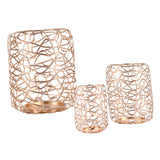 Maxbell 3 Pieces Rustic Wire Candle Holder for Christmas Day Gift Church Decorative