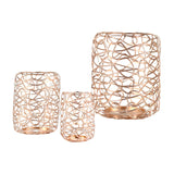 Maxbell 3 Pieces Rustic Wire Candle Holder for Christmas Day Gift Church Decorative