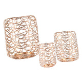 Maxbell 3 Pieces Rustic Wire Candle Holder for Christmas Day Gift Church Decorative