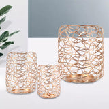Maxbell 3 Pieces Rustic Wire Candle Holder for Christmas Day Gift Church Decorative