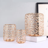 Maxbell 3 Pieces Rustic Wire Candle Holder for Christmas Day Gift Church Decorative