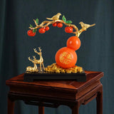Maxbell Resin Persimmon Gourd Table Ornaments Chinese Decoration New Year Gift