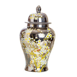 Maxbell Porcelain Ginger Jar Temple Jar Storage Office Bedroom Ceramic Flower Vase Argent