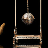 Maxbell Alloy Hollow Incense Burner Incense Holder for Meditation Yoga Living Room 15.5x9.5x30cm Argent