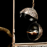 Maxbell Alloy Hollow Incense Burner Incense Holder for Meditation Yoga Living Room 15.5x9.5x30cm Argent