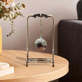 Maxbell Alloy Hollow Incense Burner Incense Holder for Meditation Yoga Living Room 15.5x9.5x30cm Argent