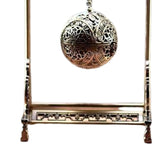 Maxbell Alloy Hollow Incense Burner Incense Holder for Meditation Yoga Living Room 15.5x9.5x30cm Argent