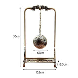Maxbell Alloy Hollow Incense Burner Incense Holder for Meditation Yoga Living Room 15.5x9.5x30cm Argent