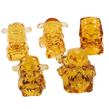 Maxbell 5 Pieces Crystal Chinese God of Wealth Figurines for Bookshelf Decoration