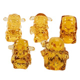 Maxbell 5 Pieces Crystal Chinese God of Wealth Figurines for Bookshelf Decoration