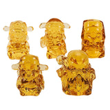 Maxbell 5 Pieces Crystal Chinese God of Wealth Figurines for Bookshelf Decoration