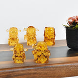 Maxbell 5 Pieces Crystal Chinese God of Wealth Figurines for Bookshelf Decoration
