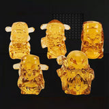 Maxbell 5 Pieces Crystal Chinese God of Wealth Figurines for Bookshelf Decoration