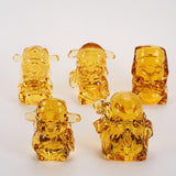 Maxbell 5 Pieces Crystal Chinese God of Wealth Figurines for Bookshelf Decoration