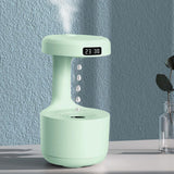 Maxbell Desktop Humidifier Low Noise 800ml Antigravity Water Drop Night Light Green