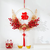 Maxbell Chinese Wreath Hanging Garland Adornment New Year Decoration for Decor Style C