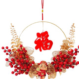 Maxbell Chinese Wreath Hanging Garland Adornment New Year Decoration for Decor Style C
